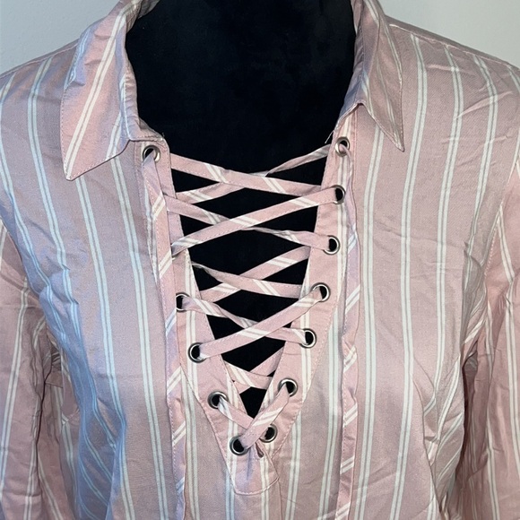 GUESS striped Lacie top ling sleeves pull over women’s Sz XL new - Picture 2 of 9